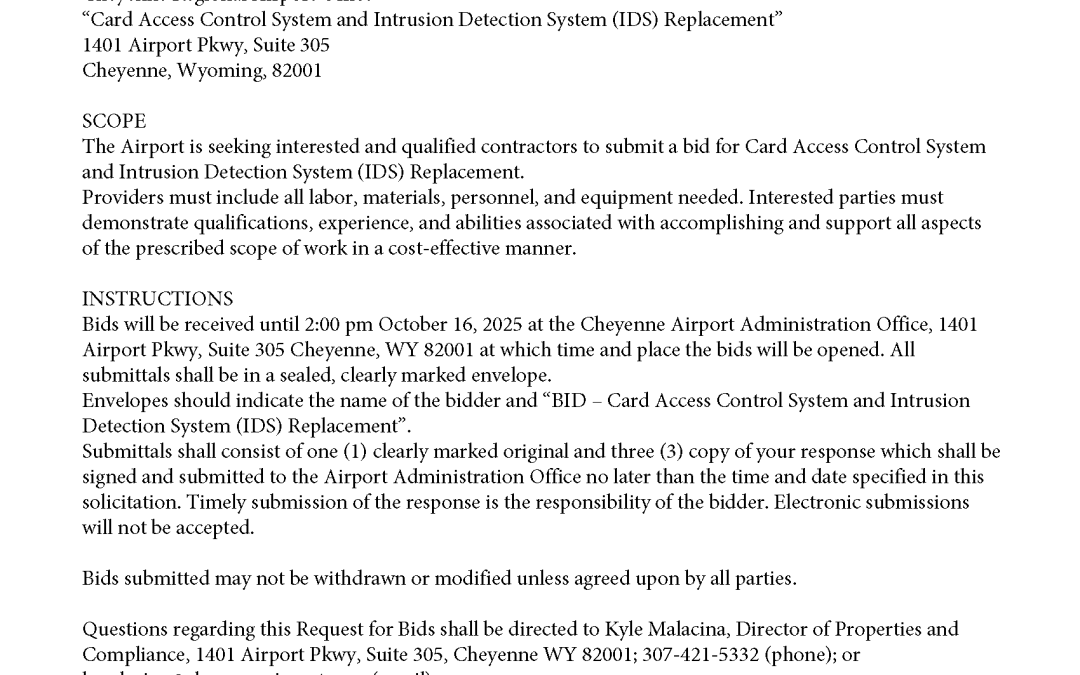CACS and IDS Replacement RFB – 2025