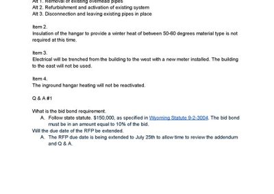 Request for Proposal for Building 100 (“Hush House”) – RFP-CYS-2025-002Conversion of an Existing Airport Facility to a Hangar